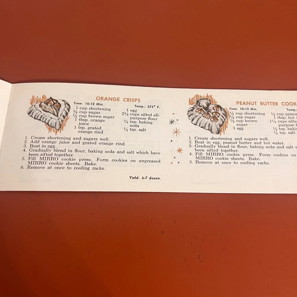 Vtg Mirro Cooky-Pastry Press Recipe Booklet Fancy Cookies Appetizers 550-0070